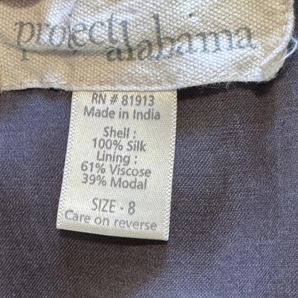 Project Alabama Silk Dress Sz 8 Embroider Retro Y2K Cocktail Party Anthropologie - Picture 8 of 10